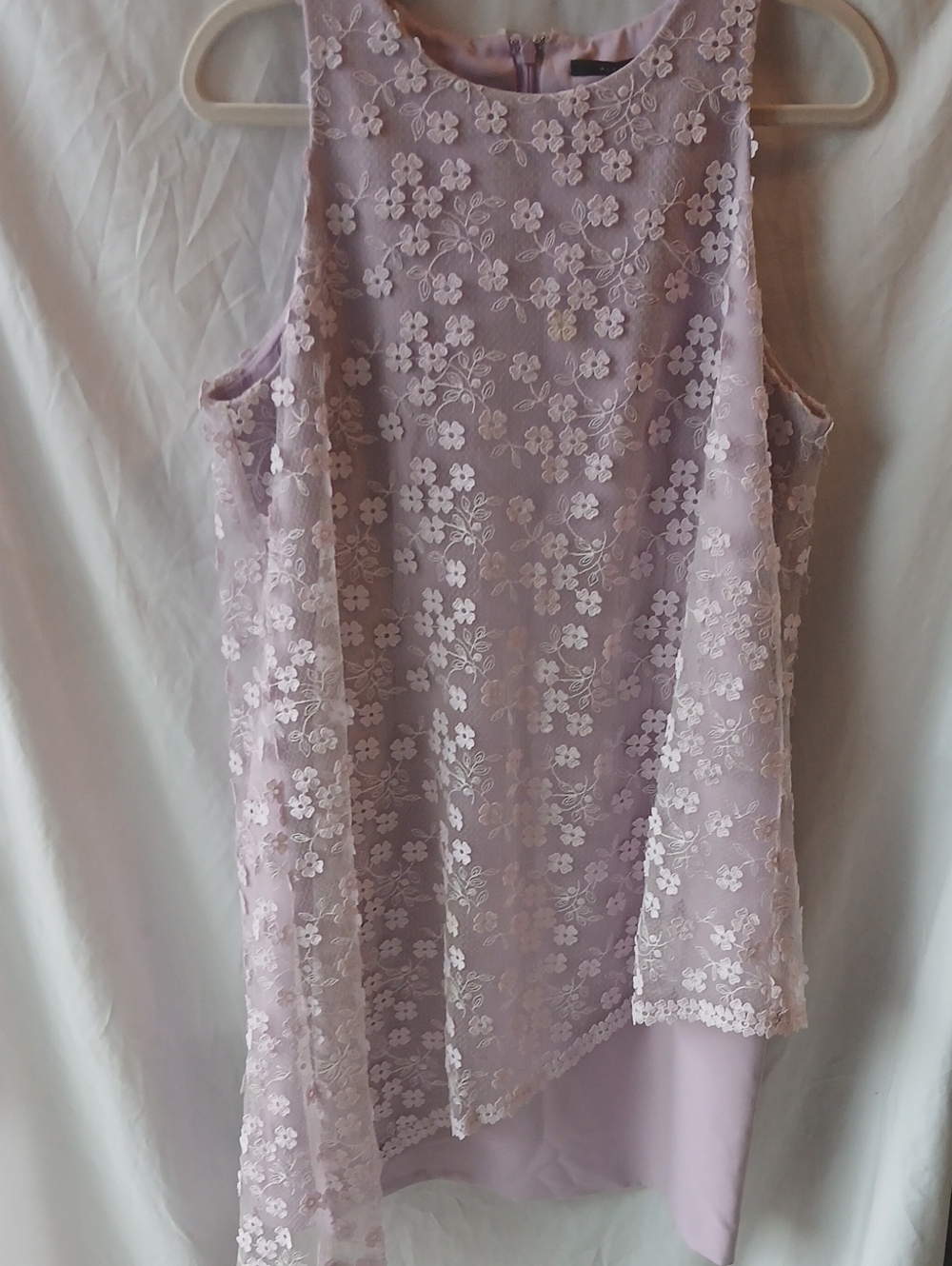 Alex Marie Lavender Floral Lace Sleeveless Dress